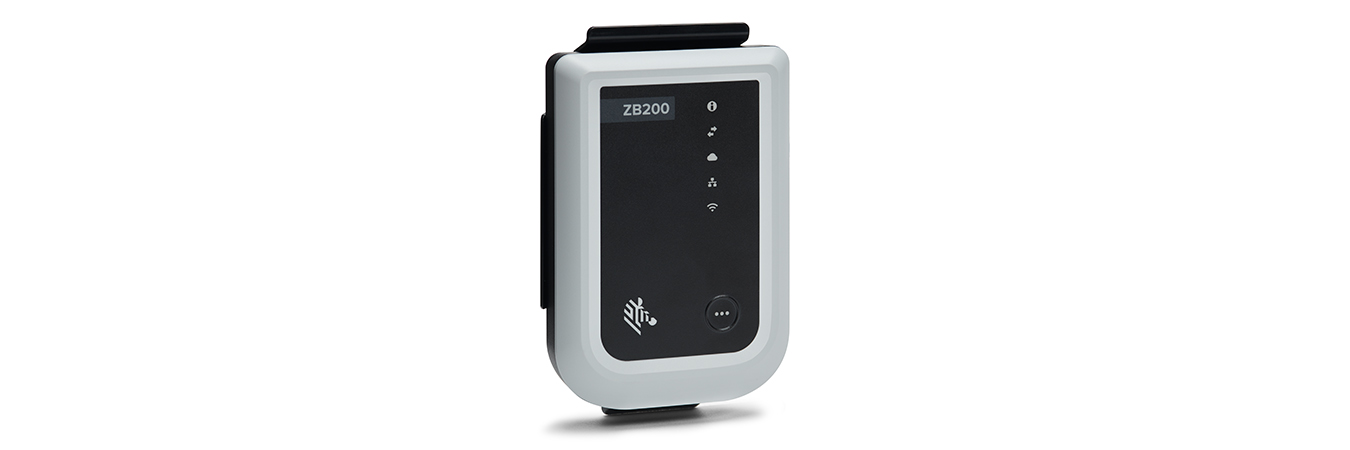 Zebra's ZB200 Bridge, highlighting its sleek design for easy bracket mounting to effortlessly collect reliable data from multiple Zebra electronic sensors.
